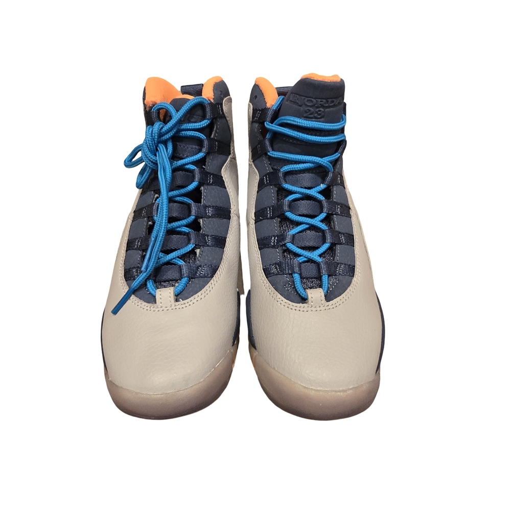 Jordan Sneakers with Blue and Orange Accents